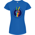 LGBT Never Stop Loving Fighting Gay Pride Womens Petite Cut T-Shirt Royal Blue