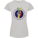 LGBT Never Stop Loving Fighting Gay Pride Womens Petite Cut T-Shirt Sports Grey