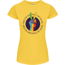 LGBT Never Stop Loving Fighting Gay Pride Womens Petite Cut T-Shirt Yellow