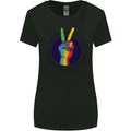 LGBT Never Stop Loving Fighting Gay Pride Womens Wider Cut T-Shirt Black