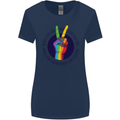 LGBT Never Stop Loving Fighting Gay Pride Womens Wider Cut T-Shirt Navy Blue