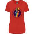 LGBT Never Stop Loving Fighting Gay Pride Womens Wider Cut T-Shirt Red