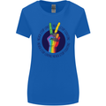 LGBT Never Stop Loving Fighting Gay Pride Womens Wider Cut T-Shirt Royal Blue