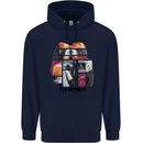 LGBT Onwards to Happiness Mens 80% Cotton Hoodie Navy Blue