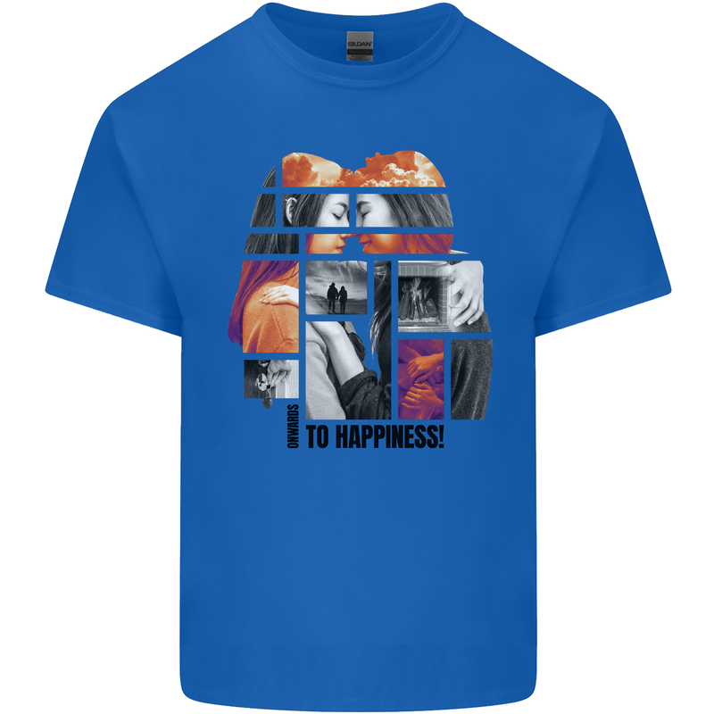 LGBT Onwards to Happiness Mens Cotton T-Shirt Tee Top Royal Blue