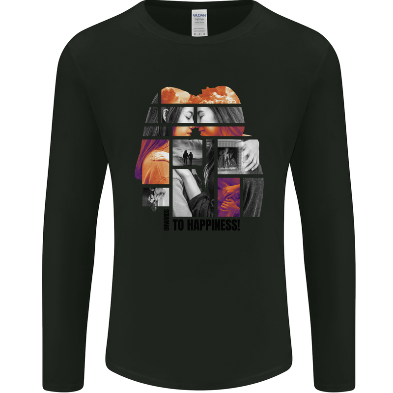 LGBT Onwards to Happiness Mens Long Sleeve T-Shirt Black