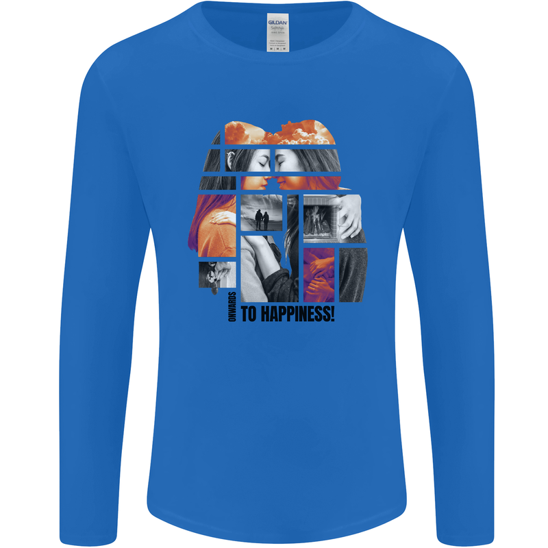 LGBT Onwards to Happiness Mens Long Sleeve T-Shirt Royal Blue
