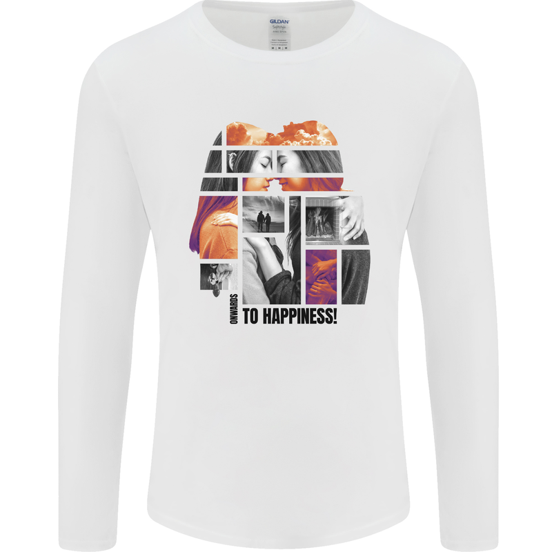 LGBT Onwards to Happiness Mens Long Sleeve T-Shirt White