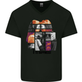 LGBT Onwards to Happiness Mens V-Neck Cotton T-Shirt Black