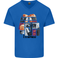 LGBT Onwards to Happiness Mens V-Neck Cotton T-Shirt Royal Blue