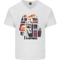 LGBT Onwards to Happiness Mens V-Neck Cotton T-Shirt White