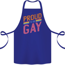LGBT Pride Awareness Proud To Be Gay Cotton Apron 100% Organic Royal Blue