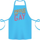 LGBT Pride Awareness Proud To Be Gay Cotton Apron 100% Organic Turquoise
