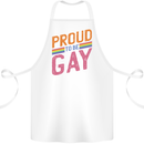 LGBT Pride Awareness Proud To Be Gay Cotton Apron 100% Organic White