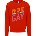 LGBT Pride Awareness Proud To Be Gay Kids Sweatshirt Jumper Bright Red
