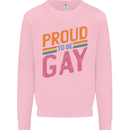 LGBT Pride Awareness Proud To Be Gay Kids Sweatshirt Jumper Light Pink