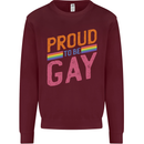 LGBT Pride Awareness Proud To Be Gay Kids Sweatshirt Jumper Maroon