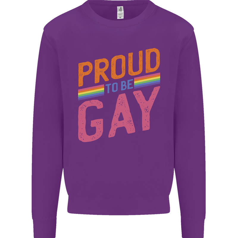 LGBT Pride Awareness Proud To Be Gay Kids Sweatshirt Jumper Purple