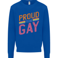 LGBT Pride Awareness Proud To Be Gay Kids Sweatshirt Jumper Royal Blue