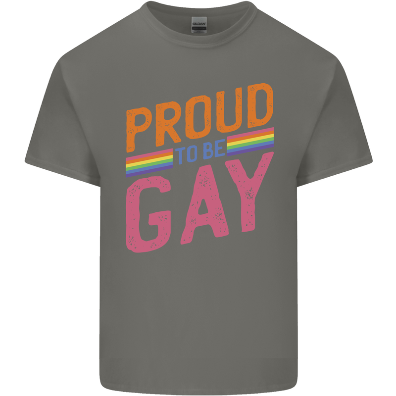 LGBT Pride Awareness Proud To Be Gay Kids T-Shirt Childrens Charcoal
