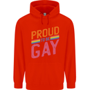 LGBT Pride Awareness Proud To Be Gay Mens 80% Cotton Hoodie Bright Red