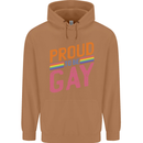 LGBT Pride Awareness Proud To Be Gay Mens 80% Cotton Hoodie Caramel Latte