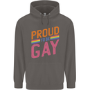 LGBT Pride Awareness Proud To Be Gay Mens 80% Cotton Hoodie Charcoal