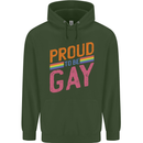 LGBT Pride Awareness Proud To Be Gay Mens 80% Cotton Hoodie Forest Green