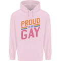 LGBT Pride Awareness Proud To Be Gay Mens 80% Cotton Hoodie Light Pink