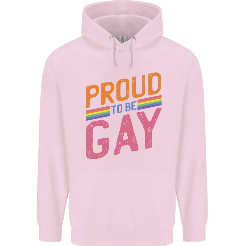 LGBT Pride Awareness Proud To Be Gay Mens 80% Cotton Hoodie Light Pink