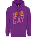 LGBT Pride Awareness Proud To Be Gay Mens 80% Cotton Hoodie Purple