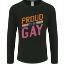 LGBT Pride Awareness Proud To Be Gay Mens Long Sleeve T-Shirt Black
