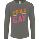 LGBT Pride Awareness Proud To Be Gay Mens Long Sleeve T-Shirt Charcoal