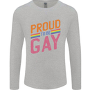 LGBT Pride Awareness Proud To Be Gay Mens Long Sleeve T-Shirt Sports Grey