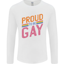 LGBT Pride Awareness Proud To Be Gay Mens Long Sleeve T-Shirt White