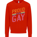 LGBT Pride Awareness Proud To Be Gay Mens Sweatshirt Jumper Bright Red