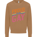 LGBT Pride Awareness Proud To Be Gay Mens Sweatshirt Jumper Caramel Latte