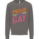 LGBT Pride Awareness Proud To Be Gay Mens Sweatshirt Jumper Charcoal