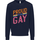 LGBT Pride Awareness Proud To Be Gay Mens Sweatshirt Jumper Navy Blue