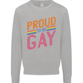 LGBT Pride Awareness Proud To Be Gay Mens Sweatshirt Jumper Sports Grey