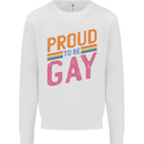 LGBT Pride Awareness Proud To Be Gay Mens Sweatshirt Jumper White