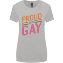 LGBT Pride Awareness Proud To Be Gay Womens Wider Cut T-Shirt Sports Grey