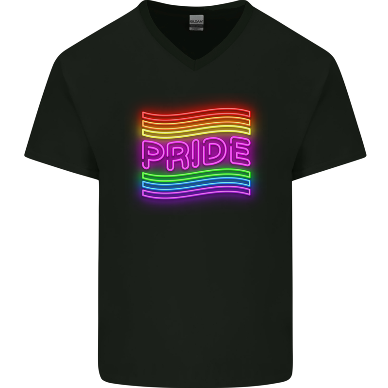 LGBT Pride Gay Pride Day Awareness Mens V-Neck Cotton T-Shirt Black