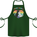 LGBT Proud Couple Funny Gay Cats Cotton Apron 100% Organic Forest Green