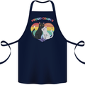 LGBT Proud Couple Funny Gay Cats Cotton Apron 100% Organic Navy Blue