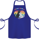 LGBT Proud Couple Funny Gay Cats Cotton Apron 100% Organic Royal Blue