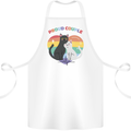LGBT Proud Couple Funny Gay Cats Cotton Apron 100% Organic White