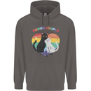 LGBT Proud Couple Funny Gay Cats Mens 80% Cotton Hoodie Charcoal