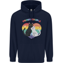 LGBT Proud Couple Funny Gay Cats Mens 80% Cotton Hoodie Navy Blue