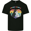 LGBT Proud Couple Funny Gay Cats Mens Cotton T-Shirt Tee Top Black